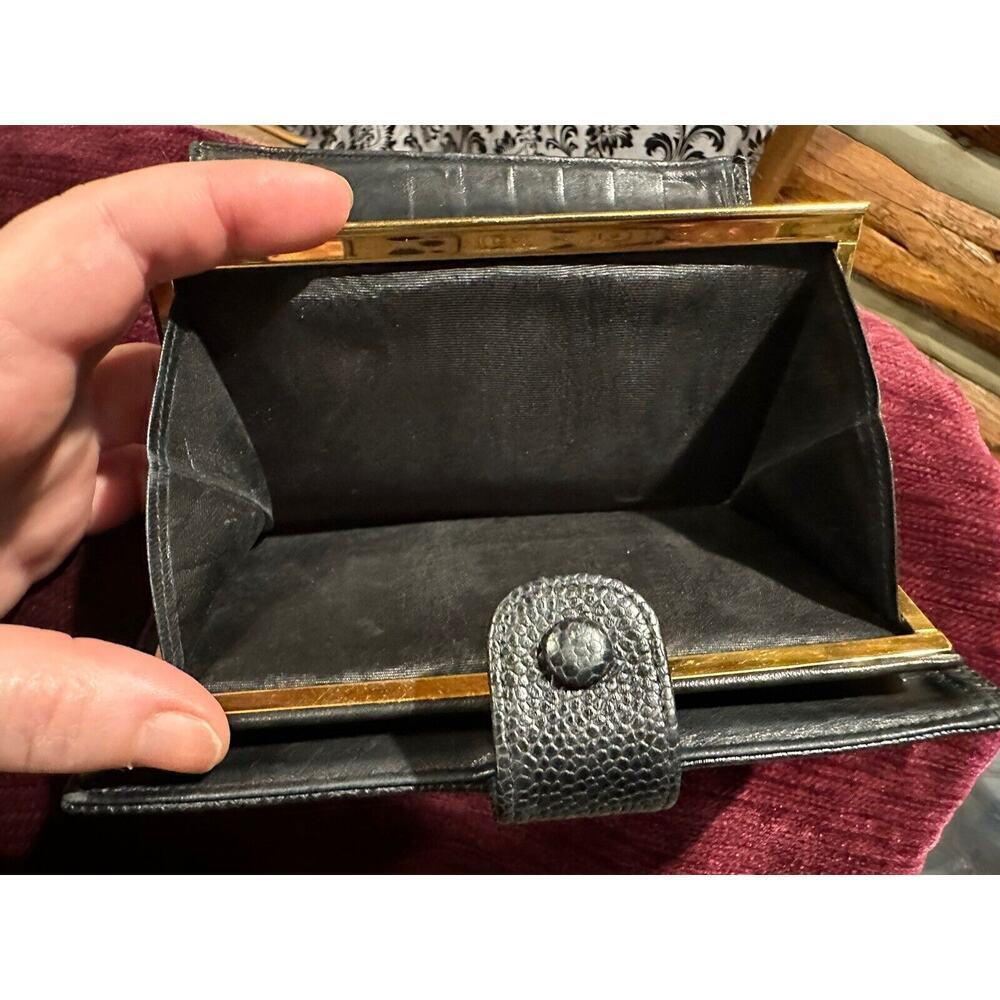 Authentic CHANEL Classic Black Caviar Leather Big CC Bi Fold Snap Long Wallet - Picture 7 of 11